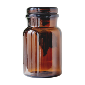 Brown glass jar