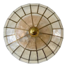 Ceiling lamp in mother-of-pearl and brass two fires 50s