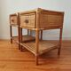 Pair of bedside tables in rattan and wicker - circa 1970
