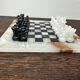 Jeu d'échecs vintage en marbre 21/21 cm