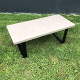 Coffee table concrete and black metal