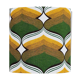 Abat-jour Boston vert H30 D30 - tissu vintage seventies