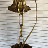 Vintage metal and crystal pendant chandelier, early 20th century.