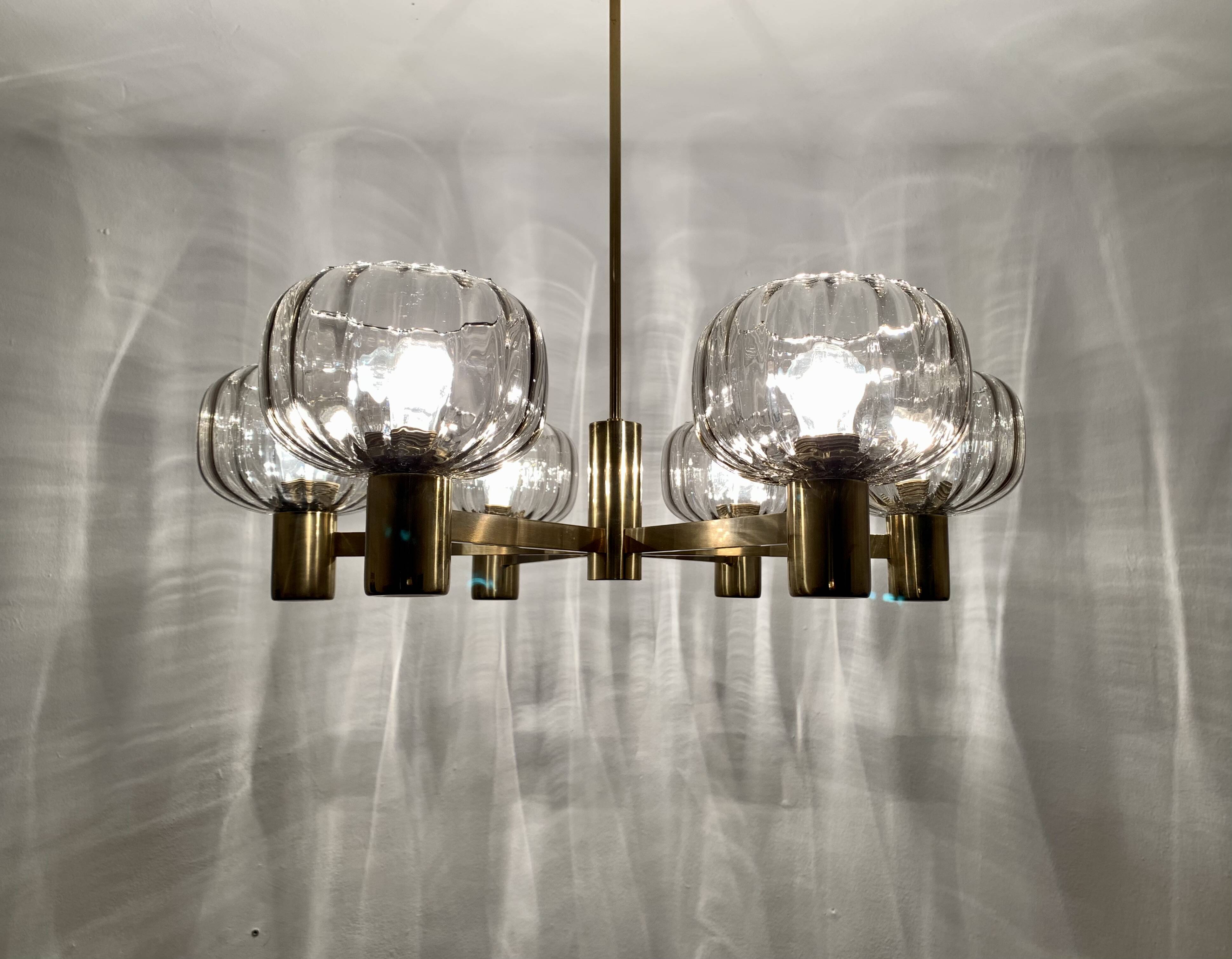 Lustre en verre fumé
