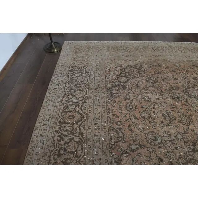 1970s Vintage Persian Handknotted Wool Orange Oversize Area Rug 290x370