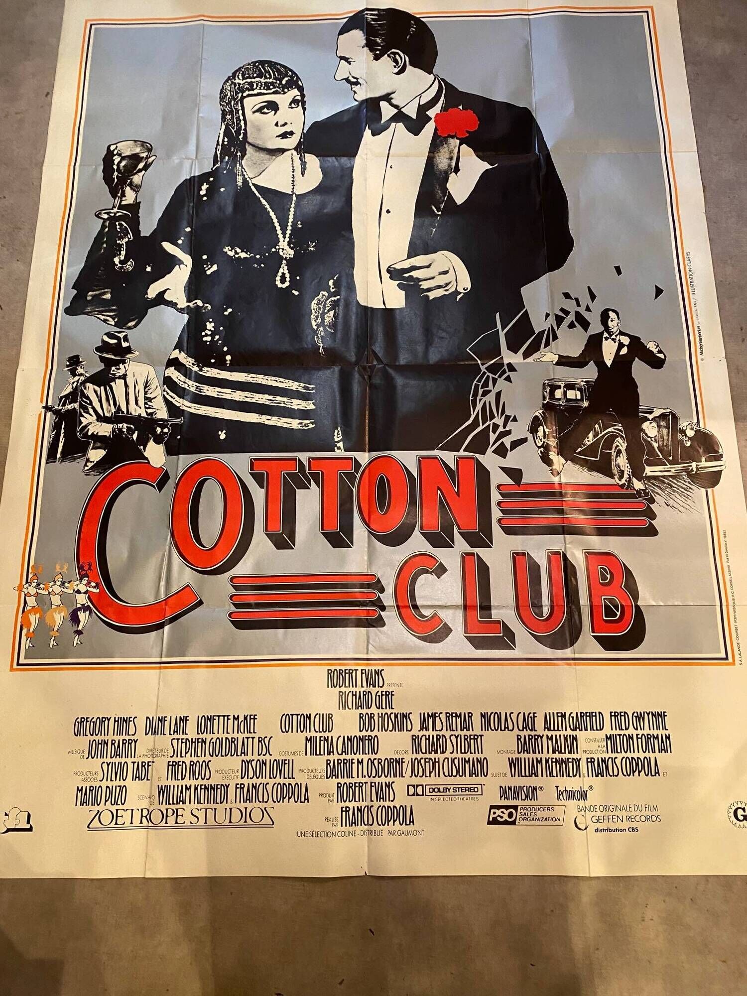 Authentic cotton club cinema poster francis coppola with richard gere