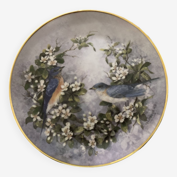 Assiette porcelaine collection “Duet in blue “ Franklin Mint by T.politowicz