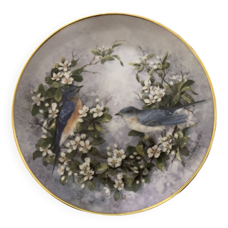 Assiette porcelaine collection “Duet in blue “ Franklin Mint by T.politowicz