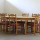 1960s vintage brutalist Danish extending oak dining table style Henning Kjærnulf