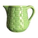 Vintage apple green pitcher Pigoin Sarreguemines