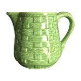 Vintage apple green pitcher Pigoin Sarreguemines