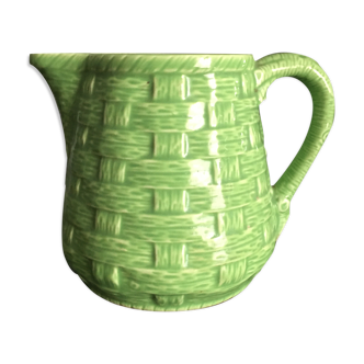 Pichet vert pomme vintage Pigoin Sarreguemines