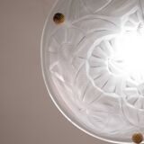 Art Deco Top Quality Pendant Light Floral decorations, Signed Degué