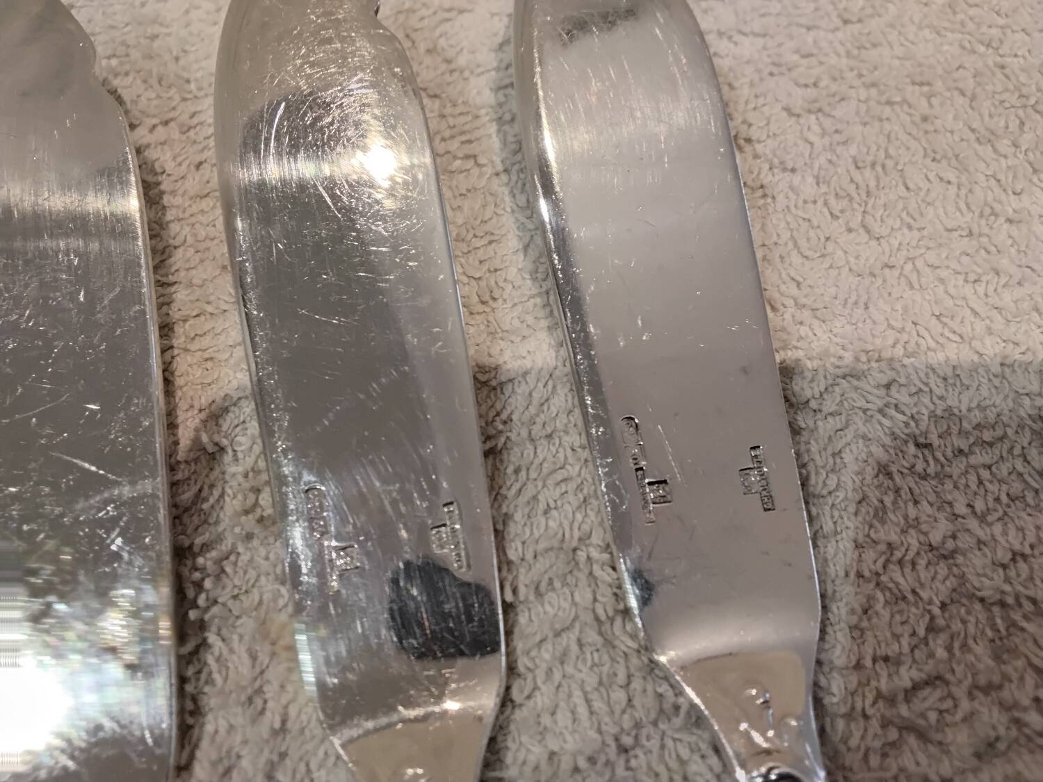 3 silver-plated fish knives by Christofle Marly, 19.8cm