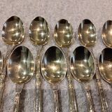 12 gold-plated metal moka spoons with Russian-style handles, 10.6 cm