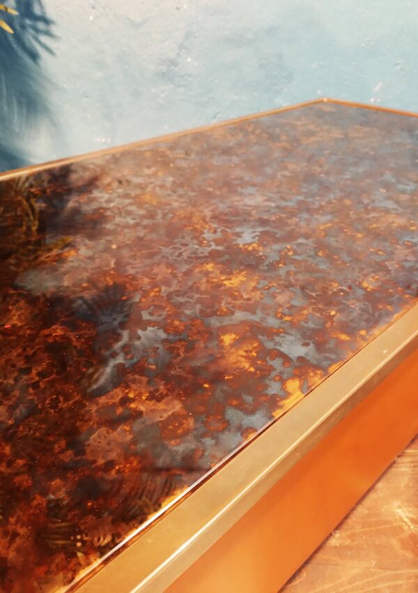 Table basse cuir Steiner 1970s