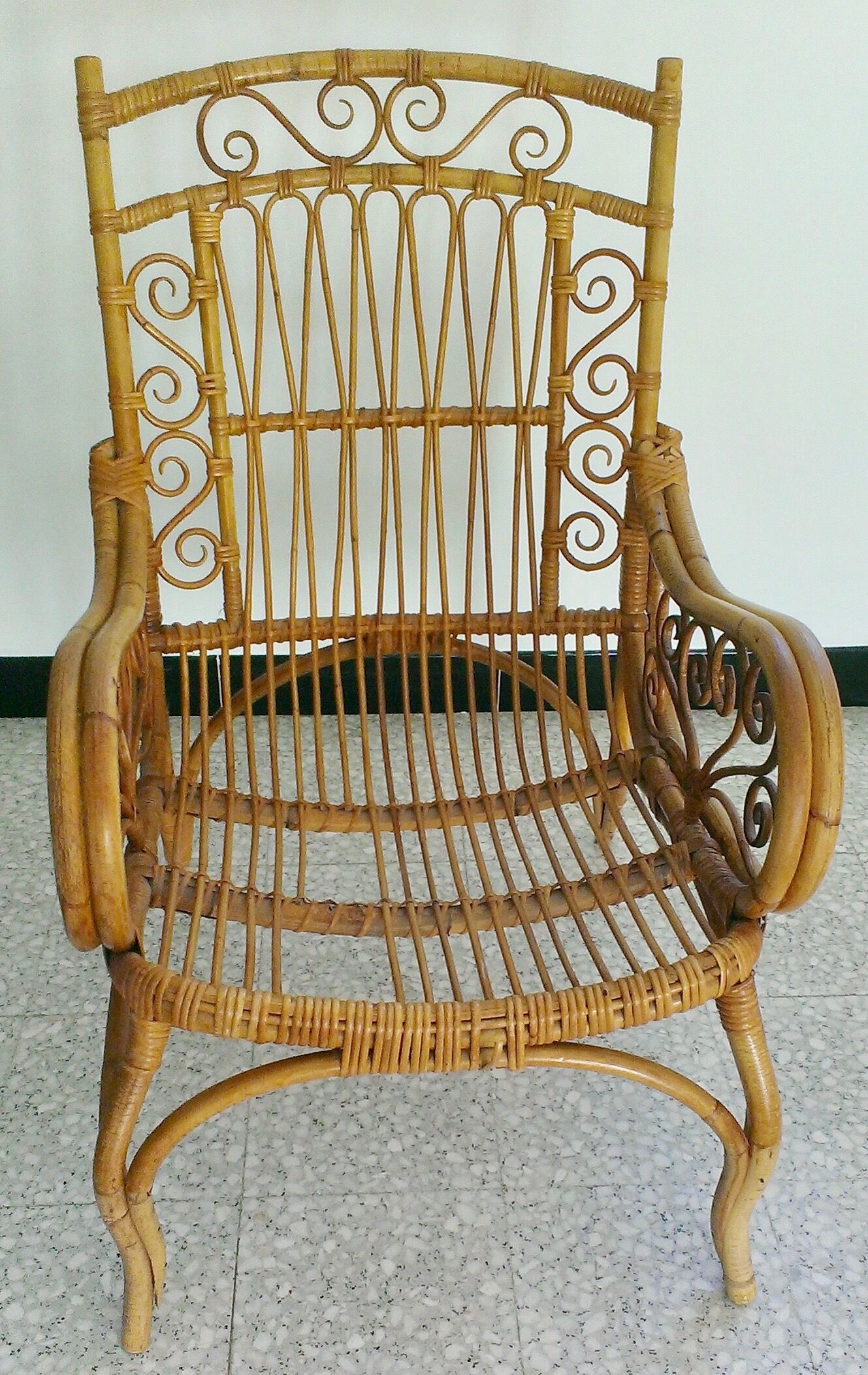 Pair of vintage rattan chairs