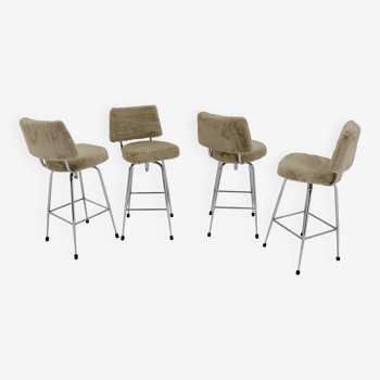 1960s Set of Four Restored Bar Chairs,Czechoslovakia