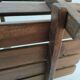 Solid wood log basket with vintage slats