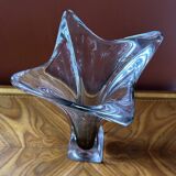 Smoky crystal designer vase, Murano Sommerso style, vintage, 1970s