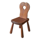 Vintage solid wood chair, brutalist chair, furniture, accent chair.