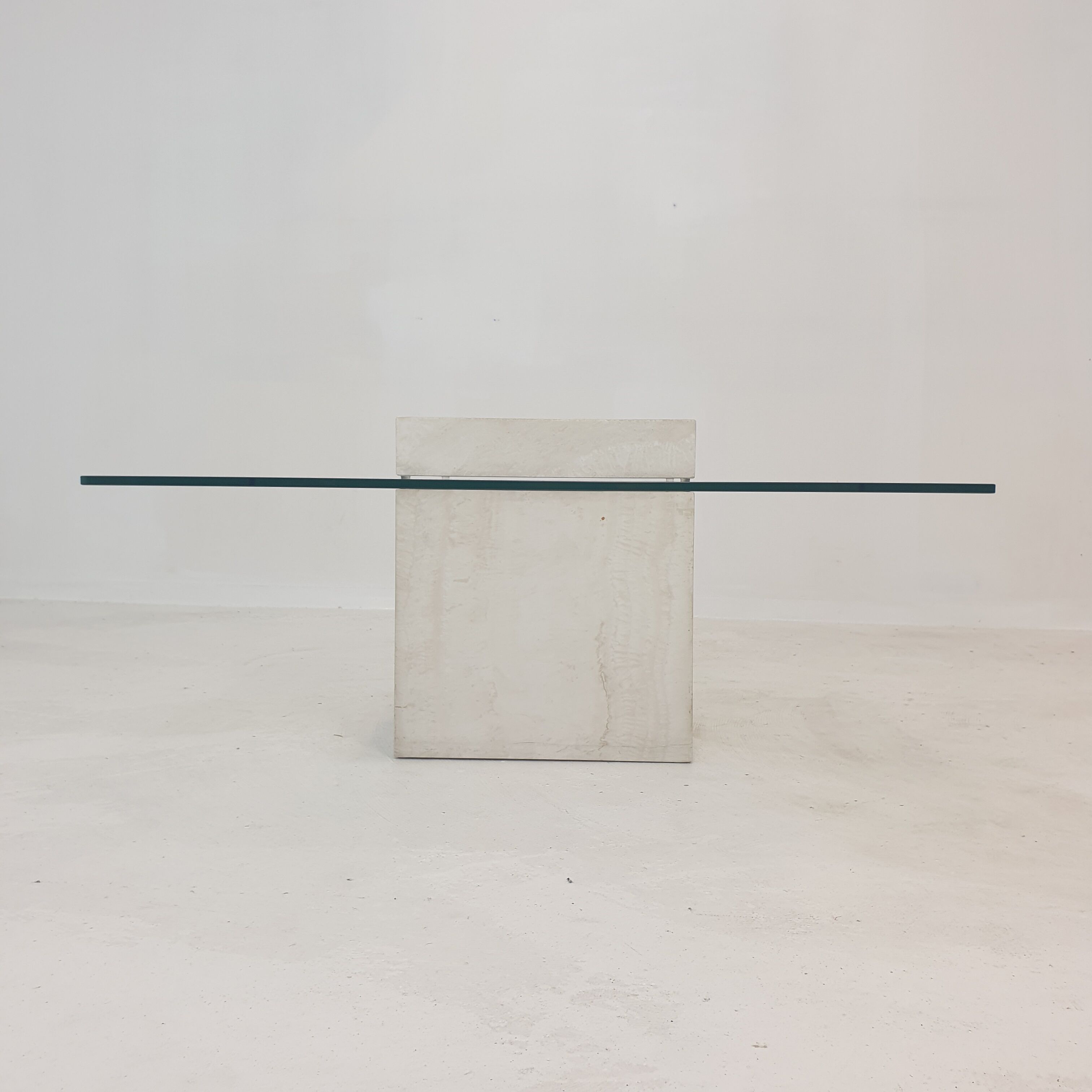 Italian travertine coffee table 1980s