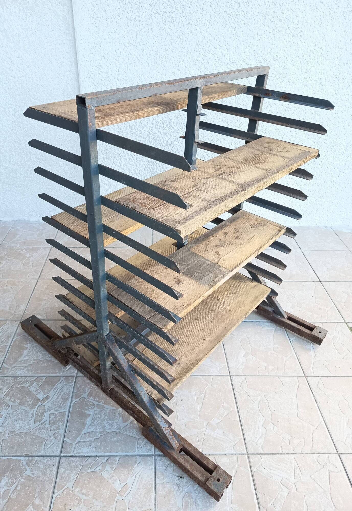 Etagère industrielle Meuble de métier métal et bois
