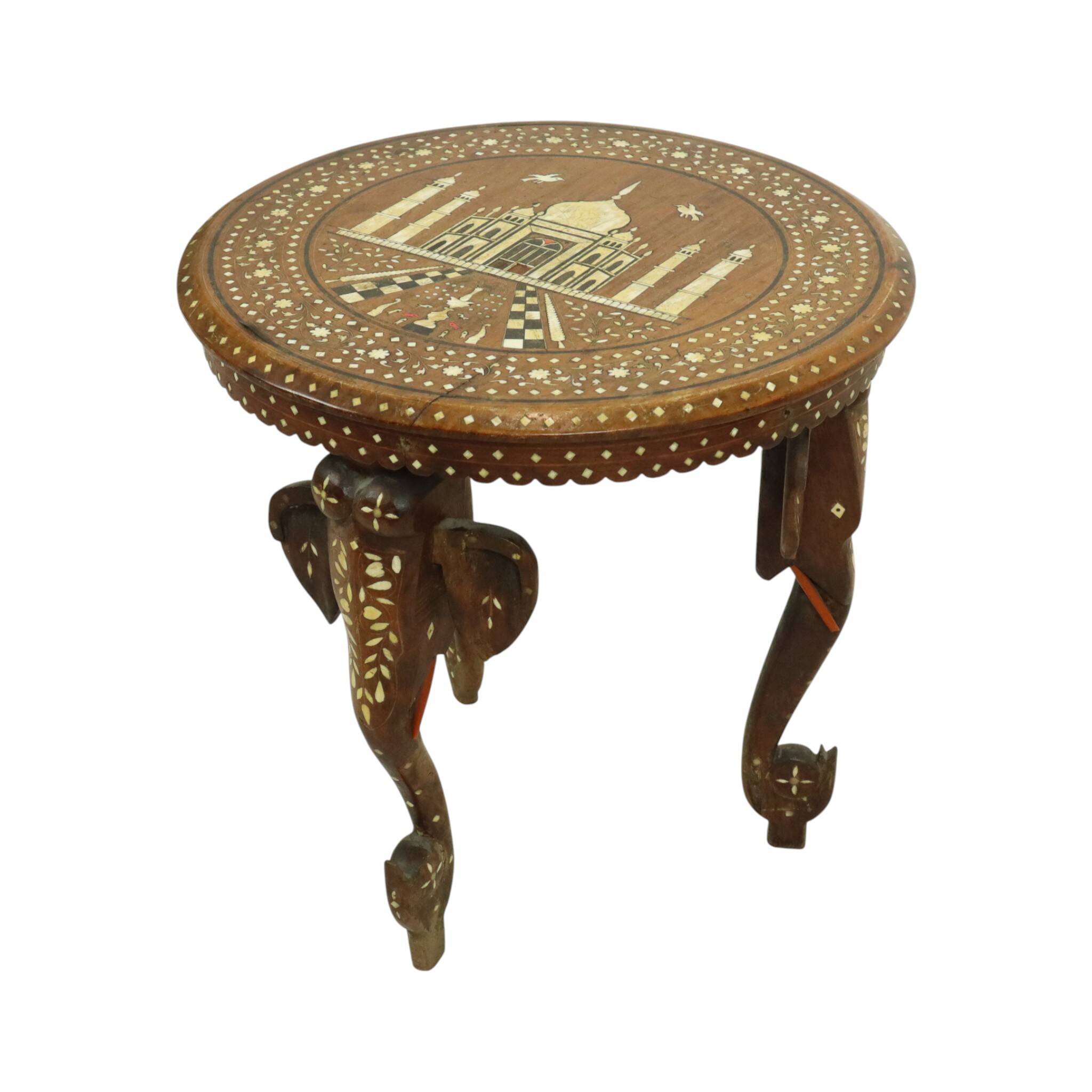 Anglo-Indian Taj Mahal Side Table Plant Table Teak 41cm