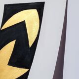 Abstract painting with gold supremacism