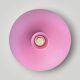 Pink frosted glass and gold brass accent lamp - 1970s