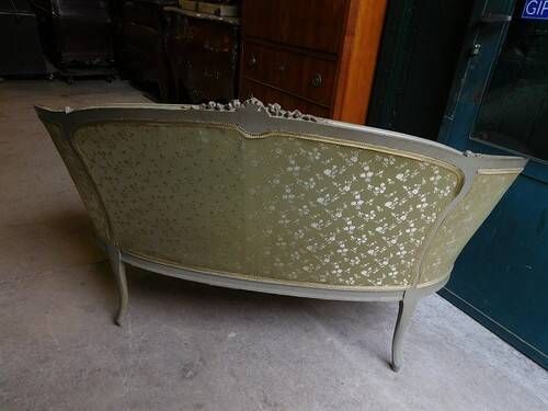 LOUIS XV 2-SEATER SOFA GREEN GREY