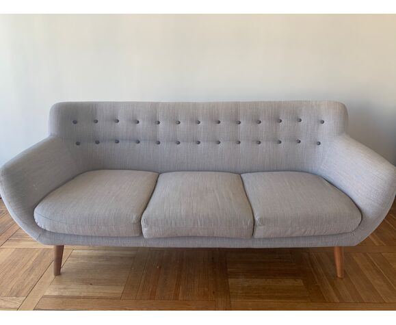 3-seater vintage style sofa - Sentou coogee grey | Selency