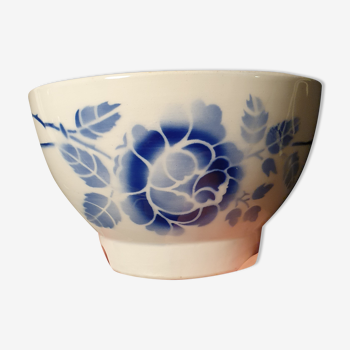 Bol faience decor rose bleue