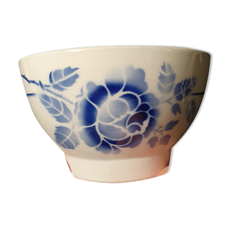 Blue pink decor faience bowl