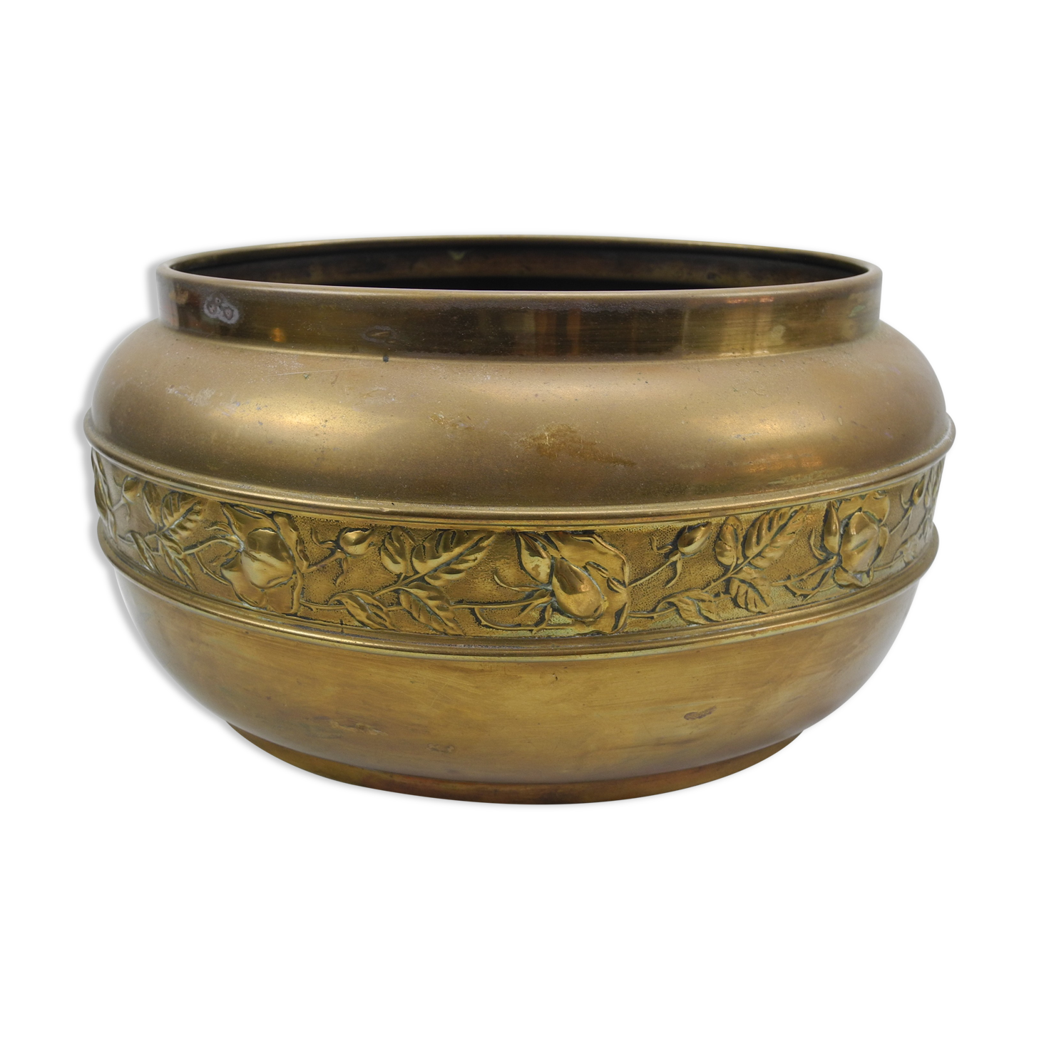 Old planter cache pot brass old brass plant flowers pot