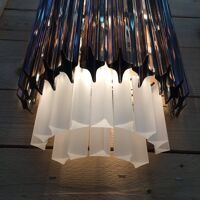 Sanblasted and fume’ “triedro” murano glass wall sconce
