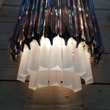 Sanblasted and fume’ “triedro” murano glass wall sconce