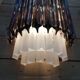 Sanblasted and fume’ “triedro” murano glass wall sconce