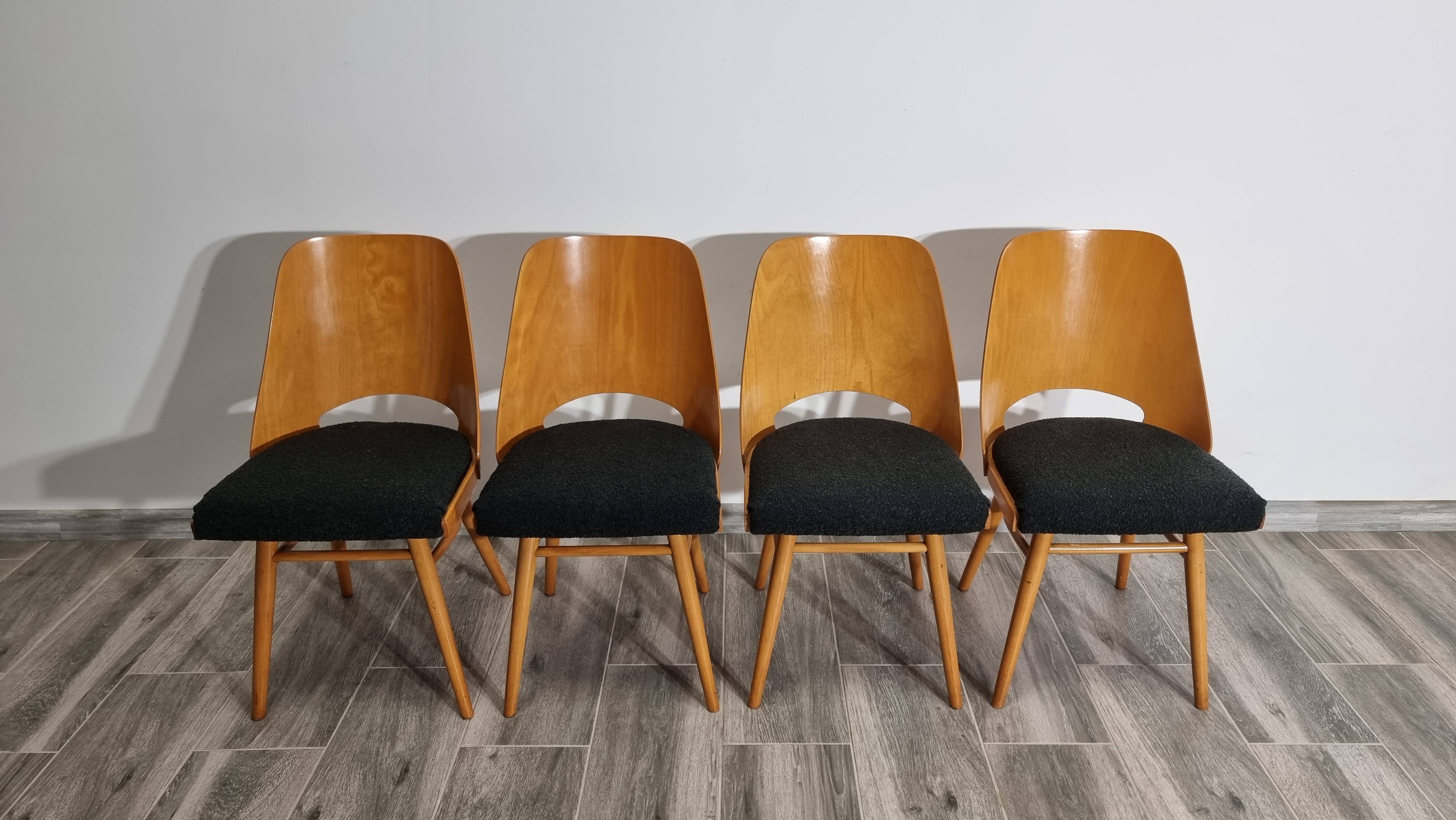 Dining Chairs by Radomir Hoffman for Ton, 1950s, Set of 4