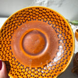 4 Vintage Caramel Earthenware Coffee Cups