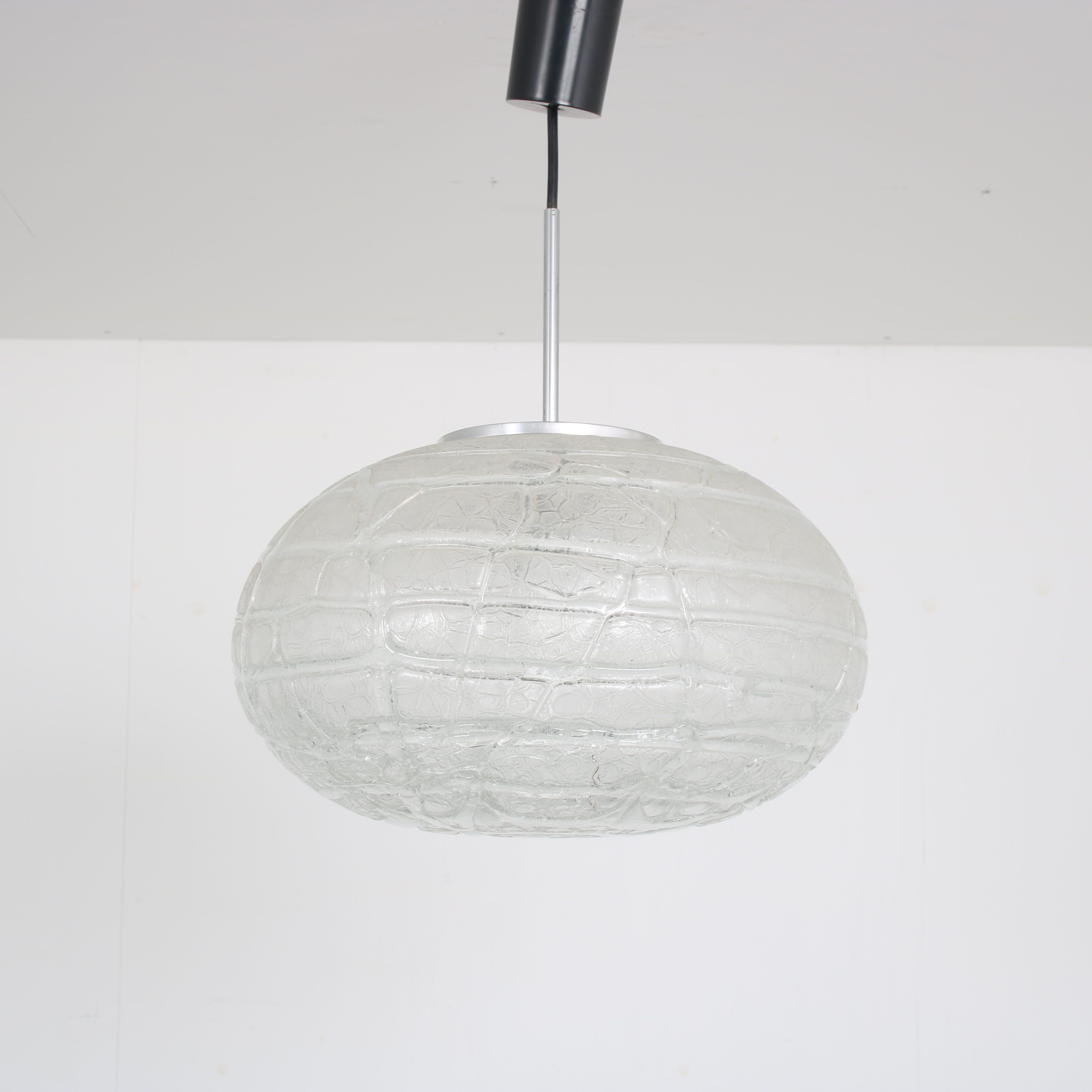 1960s Glass hanging lamp by Doria Leuchten, Germany