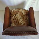 Leather club chair model cathedral circa 1970