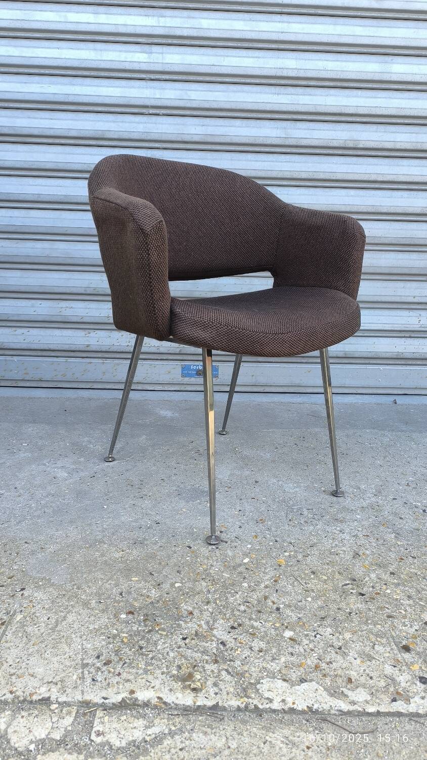 1970s tweed conference chair