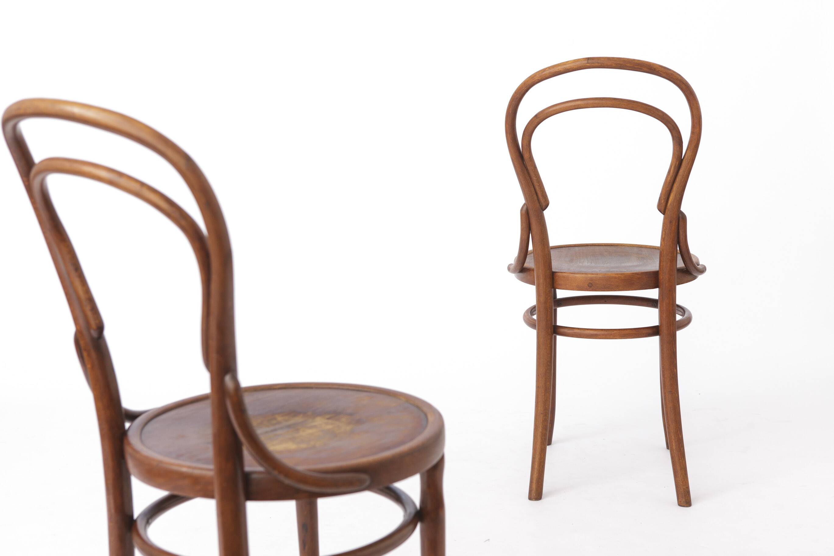Pair of Antique Bentwood Chairs | Austrian Beechwood Dining Chairs | 1930s
