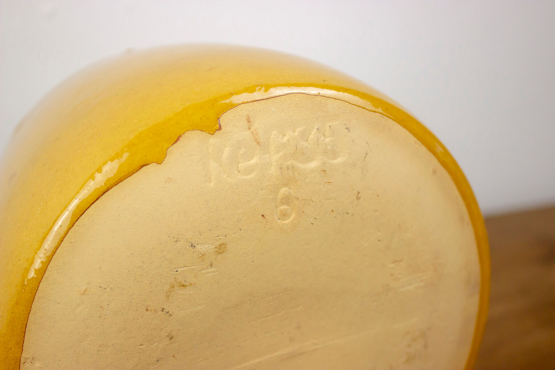 Yellow ochre pot with double handles