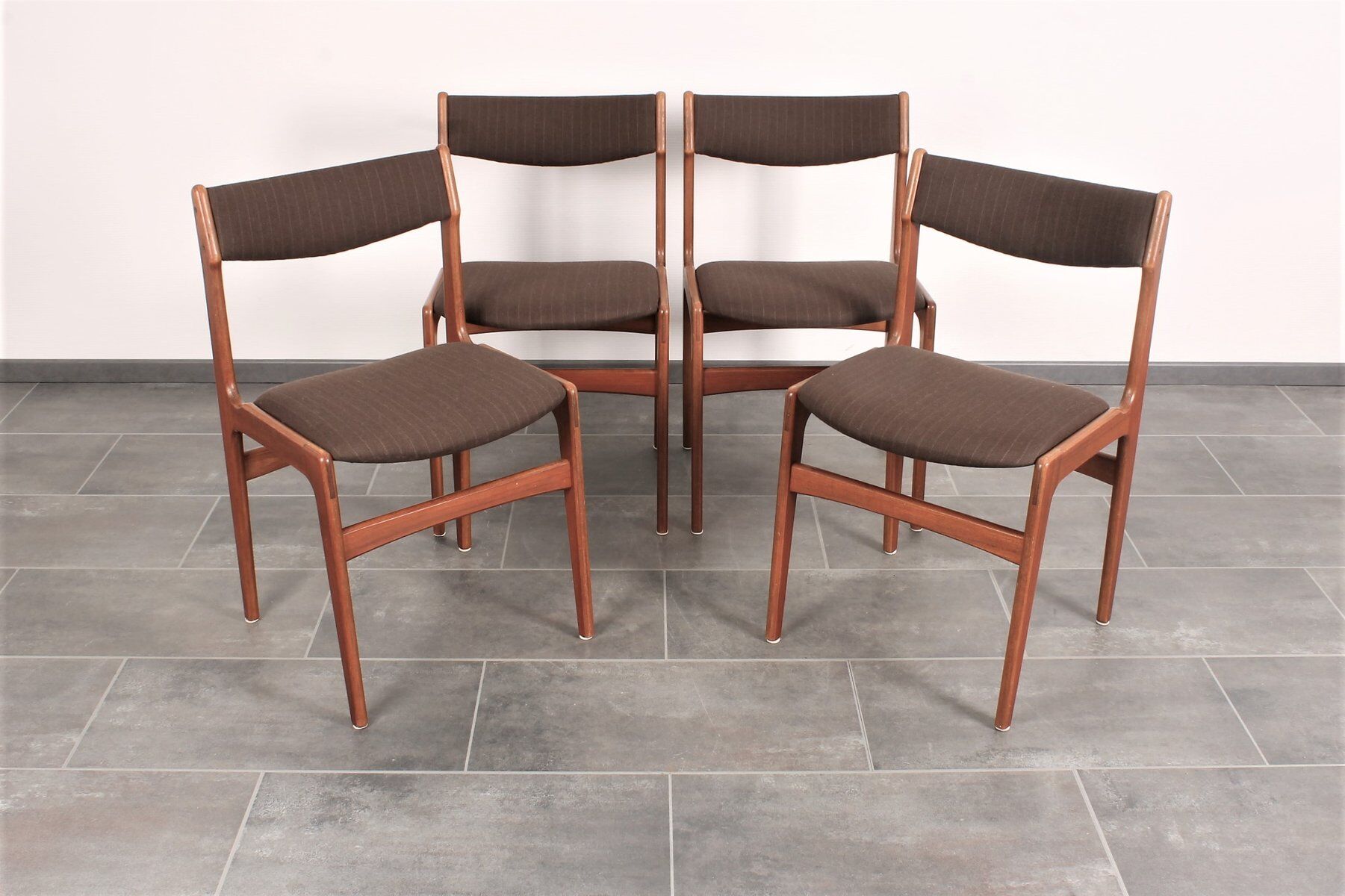 Set of 4 teak dining chairs by Erik Buch for Anderstrup 1950s