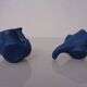 Mid-Century Blue Ceramic Elephants, Austria, Set of 2