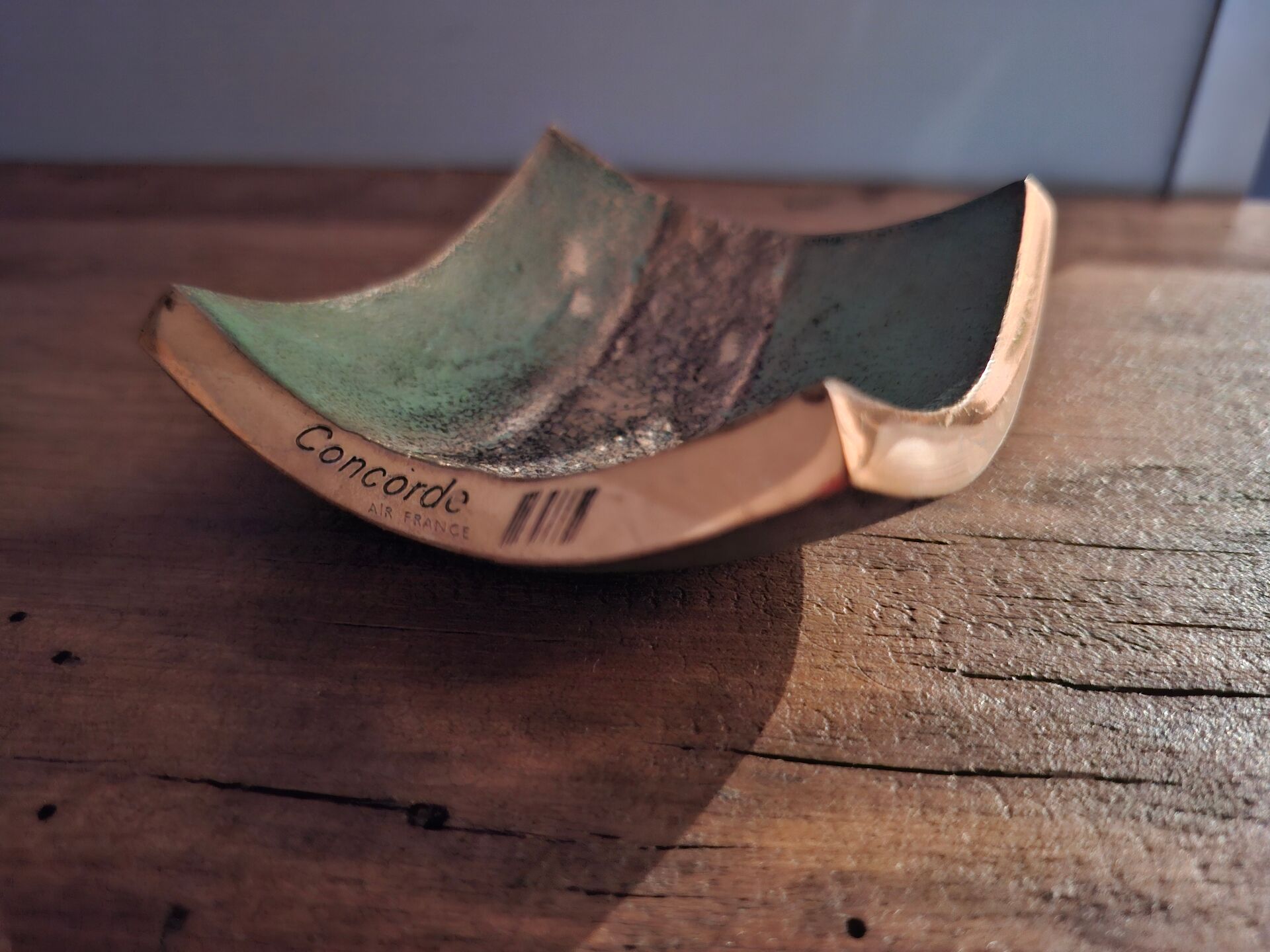 Vintage bronze ashtray from the Concorde