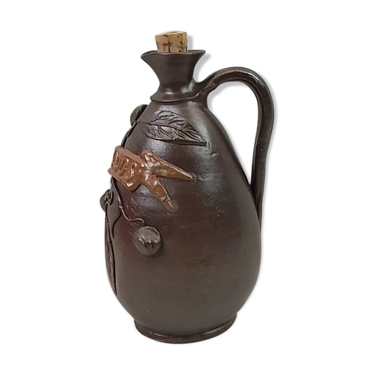 Bouteille Calvados en grès une anse 22 cm