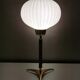 Mid Century tripod table lamp with pleated glass shade